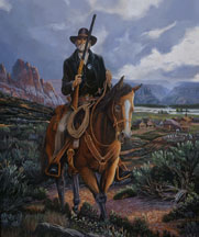 The Guardian by Candlelight painting by Michael R. Nelson